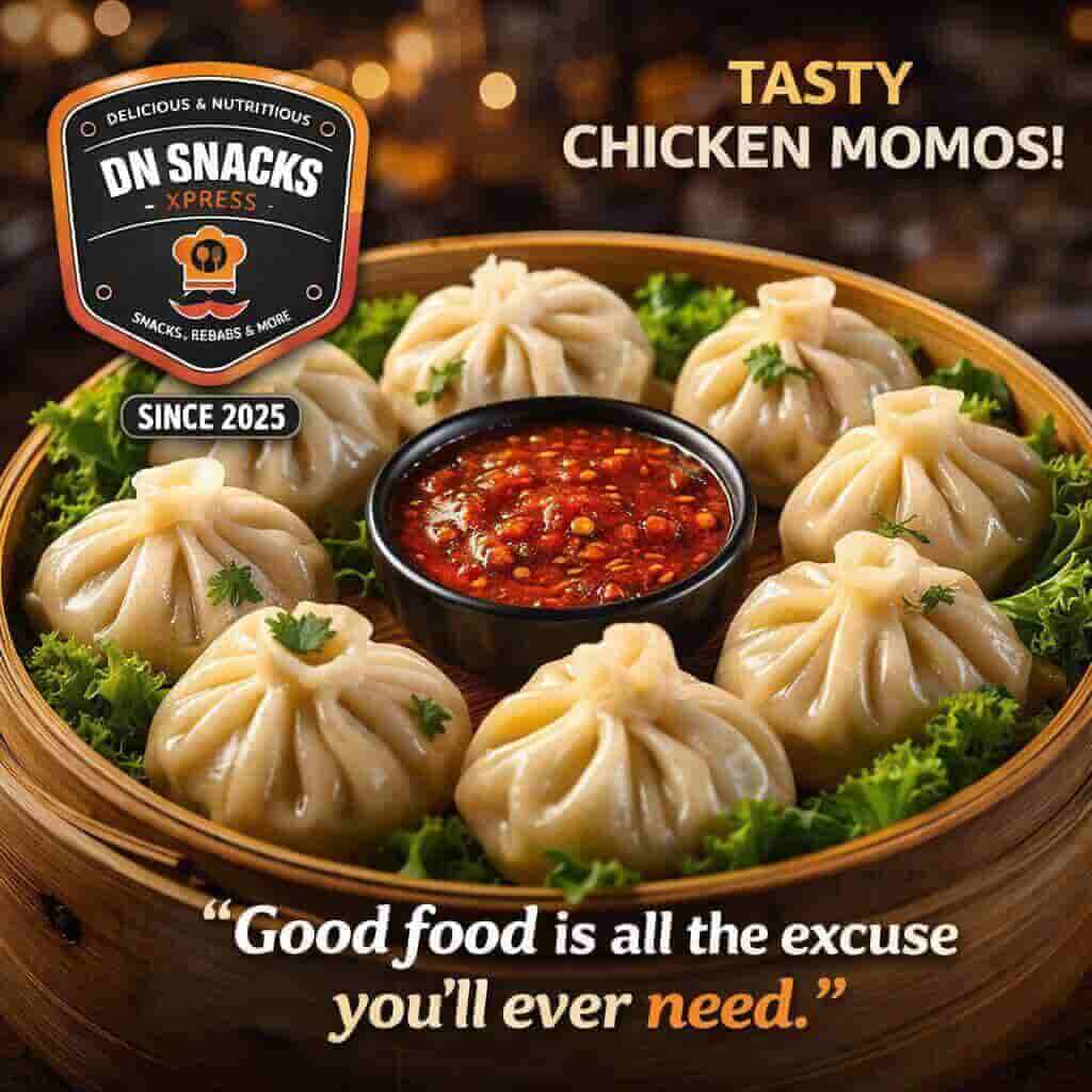 Steaming hot momos